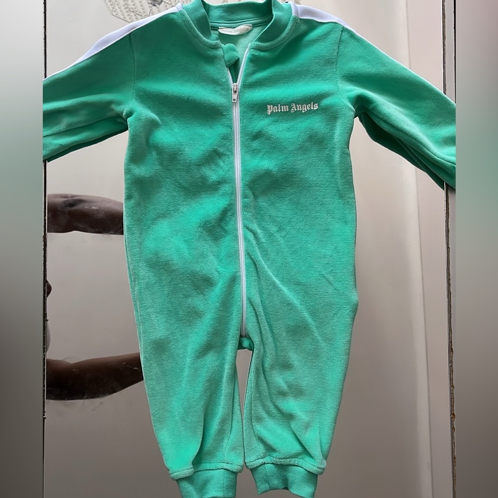 Palm Angels Green Kids One Piece Bodysuit